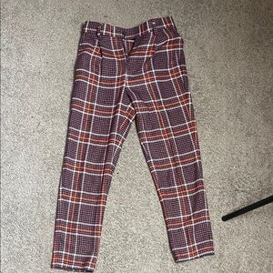 ASOS Red and Black Plaid Chinos